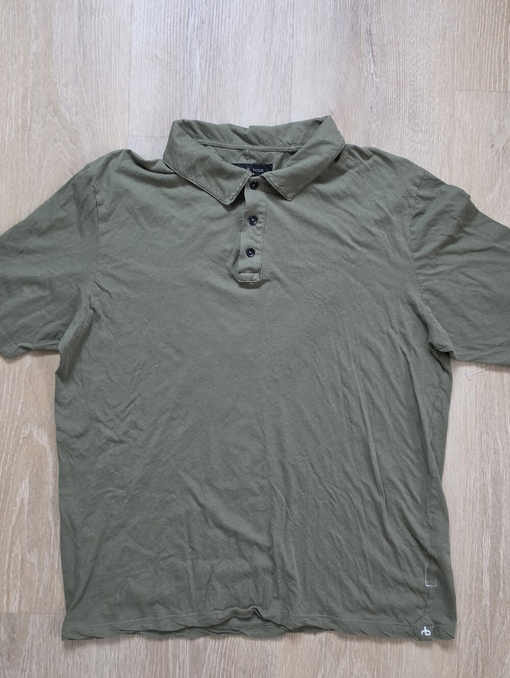 rag & bone Men’s Olive Green Polo Shirt - Large